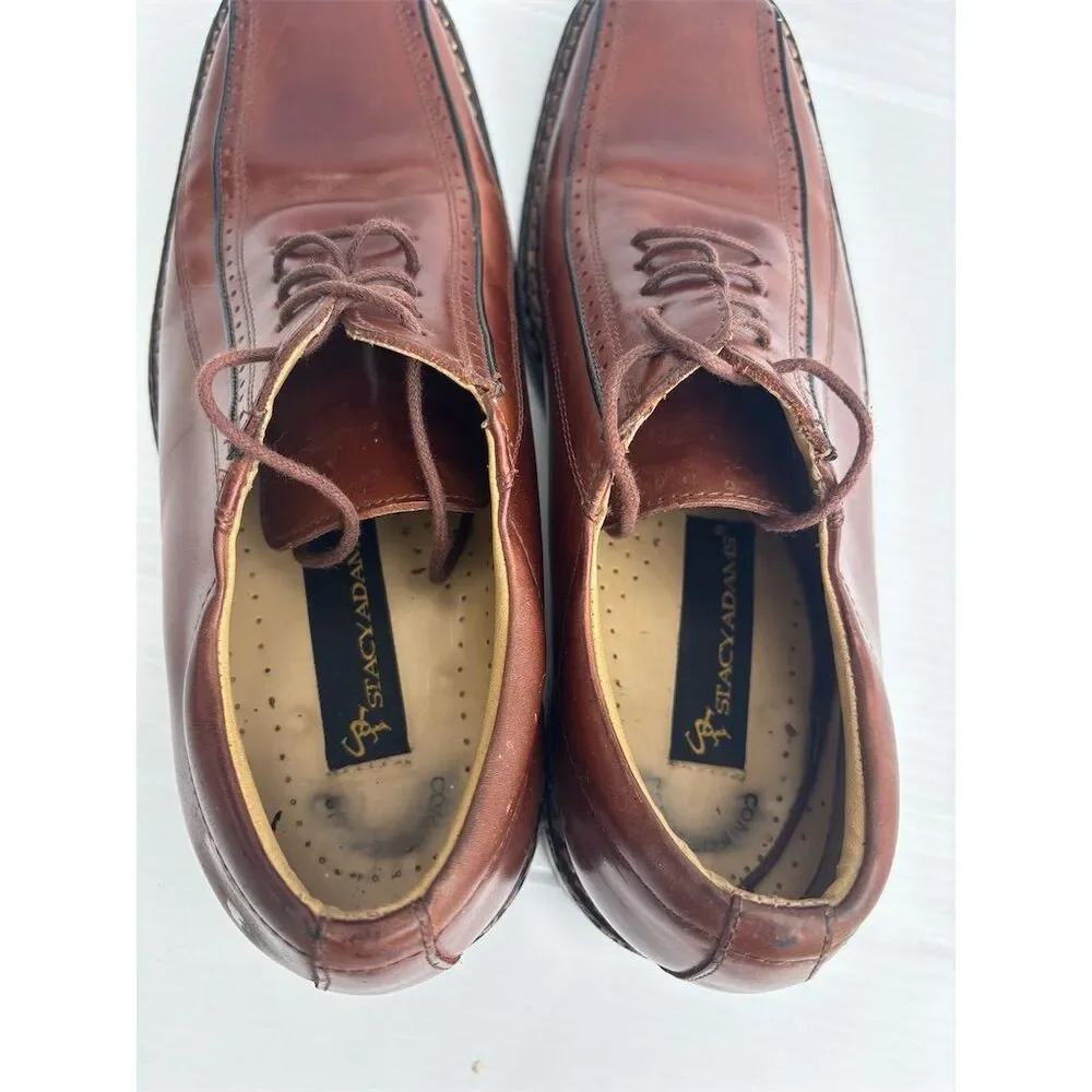 Stacy Adams Men's Brown Leather Square Toe Oxford Dress‎ Shoes 10.5 M